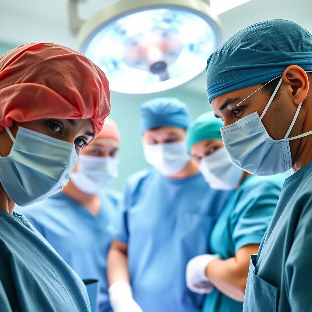 Medical team working together